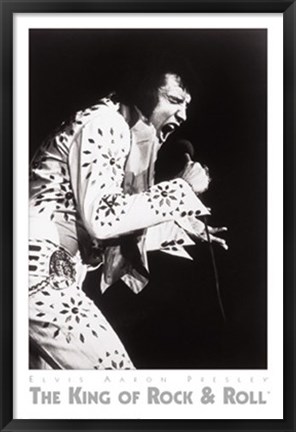 Framed Elvis, performing in Vegas Print