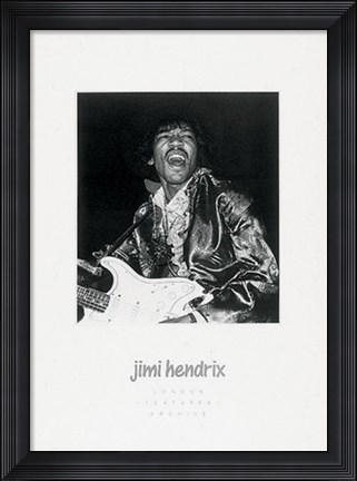 Framed Jimi Hendrix, in concert Print