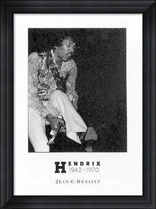 Framed Jimi Hendrix, in concert Print