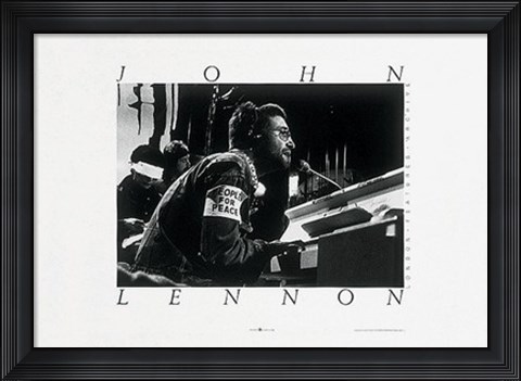 Framed John Lennon, at piano Print