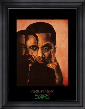 Framed One Vision, Malcolm X, Martin Luther King Jr Print