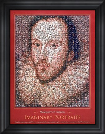 Framed Shakespeare, motage portrait Print
