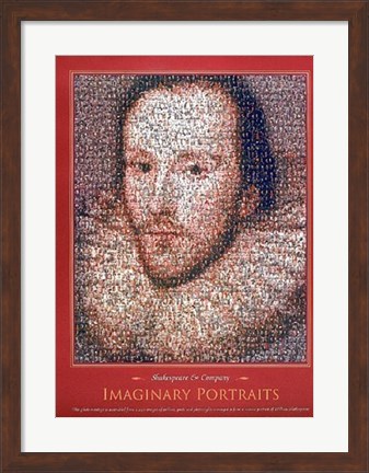 Framed Shakespeare, motage portrait Print