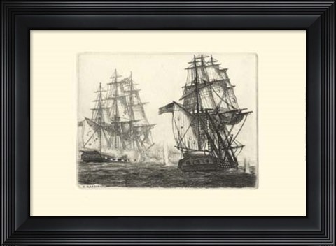 Framed Antique Ships III Print