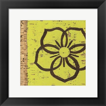 Framed Key Lime Rosette I Print