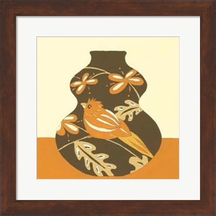Framed Take Wing in Orange III Print