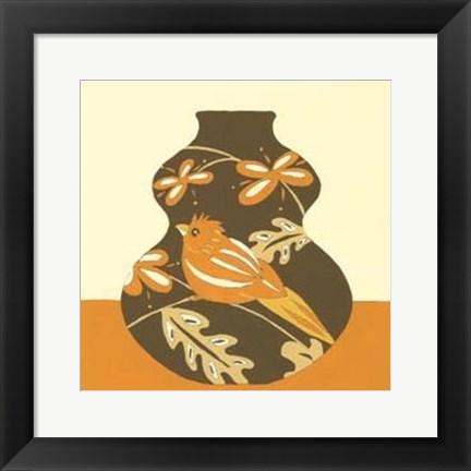 Framed Take Wing in Orange III Print