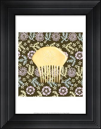 Framed Japanese Comb on Chocolate II Print