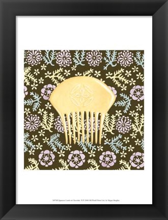 Framed Japanese Comb on Chocolate II Print