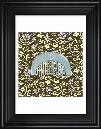 Framed Japanese Comb on Chocolate III Print
