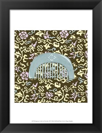 Framed Japanese Comb on Chocolate III Print