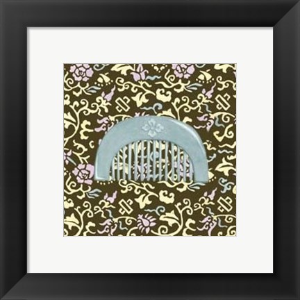 Framed Japanese Comb on Chocolate III Print