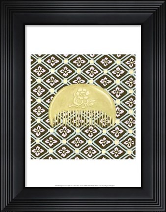 Framed Japanese Comb on Chocolate IV Print
