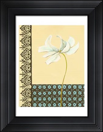 Framed Glazed Tile Botanical I Print