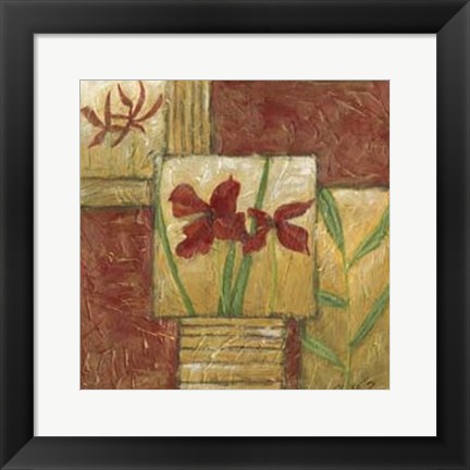 Framed Red Lacquer Collage III Print