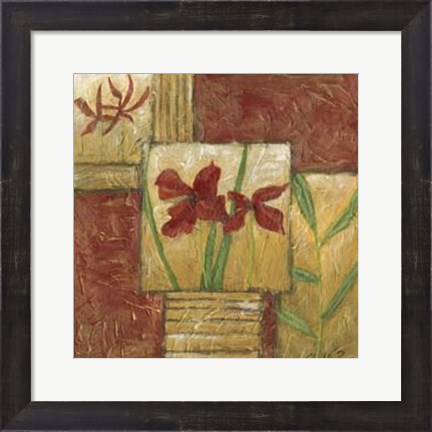 Framed Red Lacquer Collage III Print