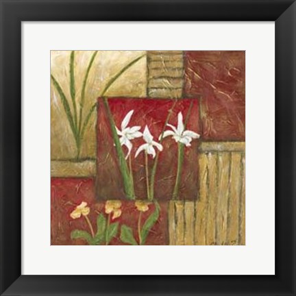 Framed Red Lacquer Collage IV Print