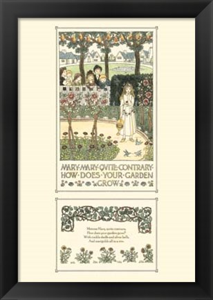 Framed Mary, Mary Quite Contrary Print