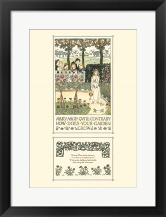Framed Mary, Mary Quite Contrary Print