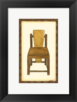 Framed Rustic Chair I Print