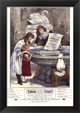 Framed Swan Soap Print