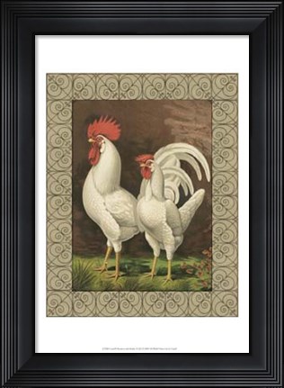 Framed Cassell&#39;s Roosters with Border VI Print