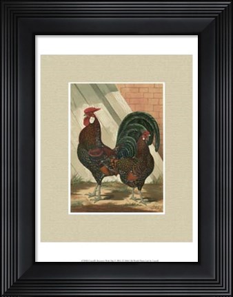 Framed Cassell&#39;s Roosters with Mat V Print
