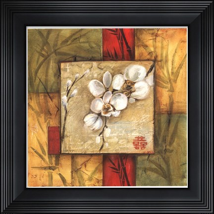 Framed Asian Orchid Montage I Print