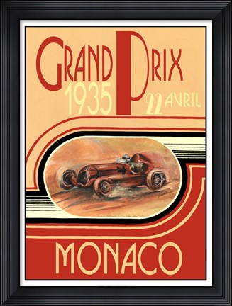 Framed Printed Monaco 1935 Print