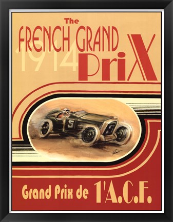 Framed Printed French Grand Prix 1914 Print