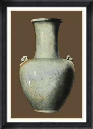 Framed Aquamarine Vase I Print