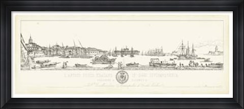 Framed Antique Seaport I Print
