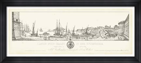 Framed Antique Seaport II Print