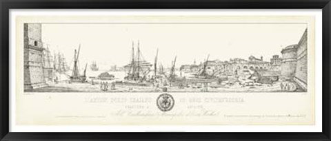 Framed Antique Seaport II Print