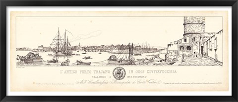 Framed Antique Seaport III Print