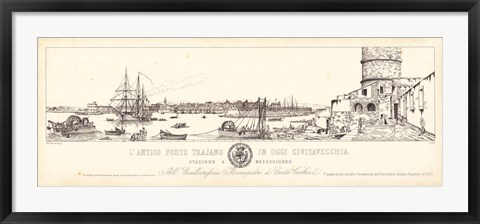 Framed Antique Seaport III Print