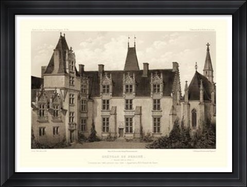 Framed Sepia Chateaux I Print