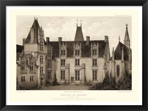 Framed Sepia Chateaux I Print