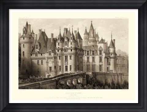 Framed Sepia Chateaux II Print
