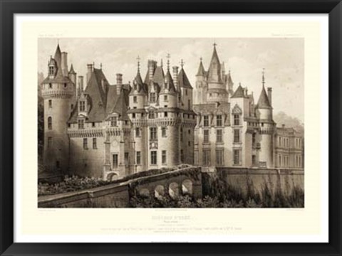 Framed Sepia Chateaux II Print