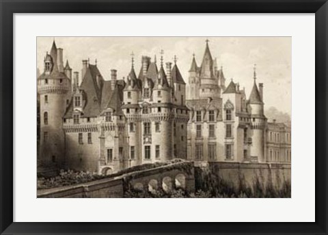 Framed Sepia Chateaux II Print