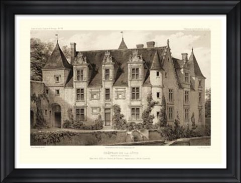 Framed Sepia Chateaux III Print
