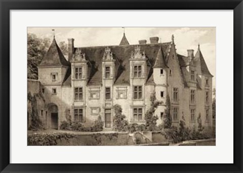 Framed Sepia Chateaux III Print