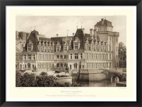 Framed Sepia Chateaux IV Print