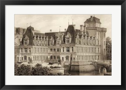 Framed Sepia Chateaux IV Print