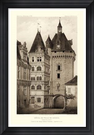 Framed Sepia Chateaux VI Print