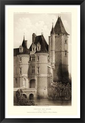 Framed Sepia Chateaux VII Print