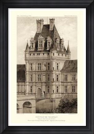 Framed Sepia Chateaux VIII Print