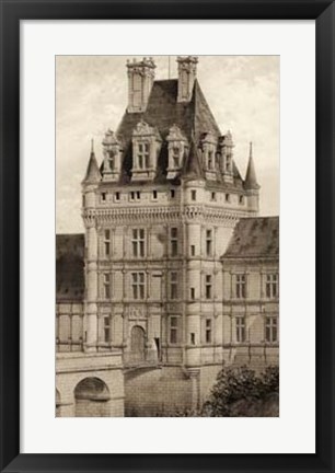 Framed Sepia Chateaux VIII Print