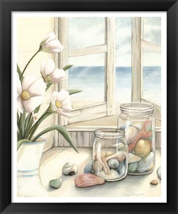 Framed Beach House View I Print